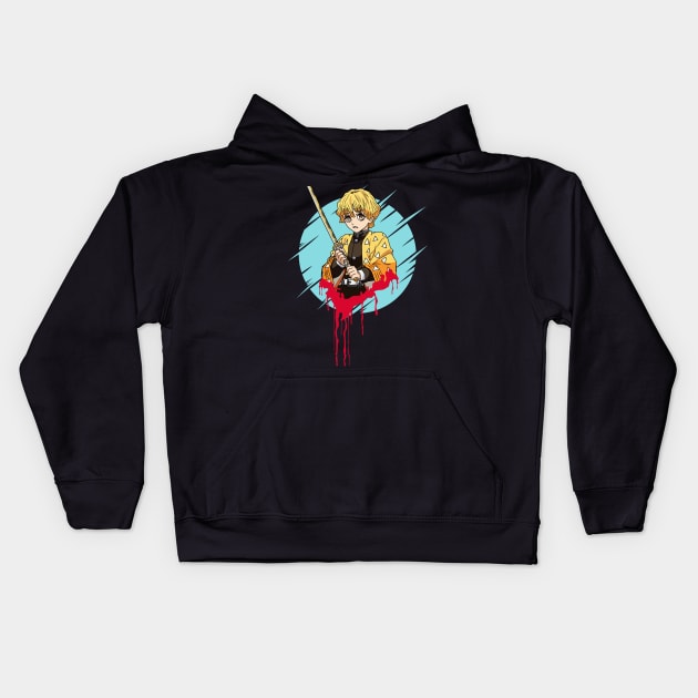 Demon Slayer | Zenitsu Kids Hoodie by mounier